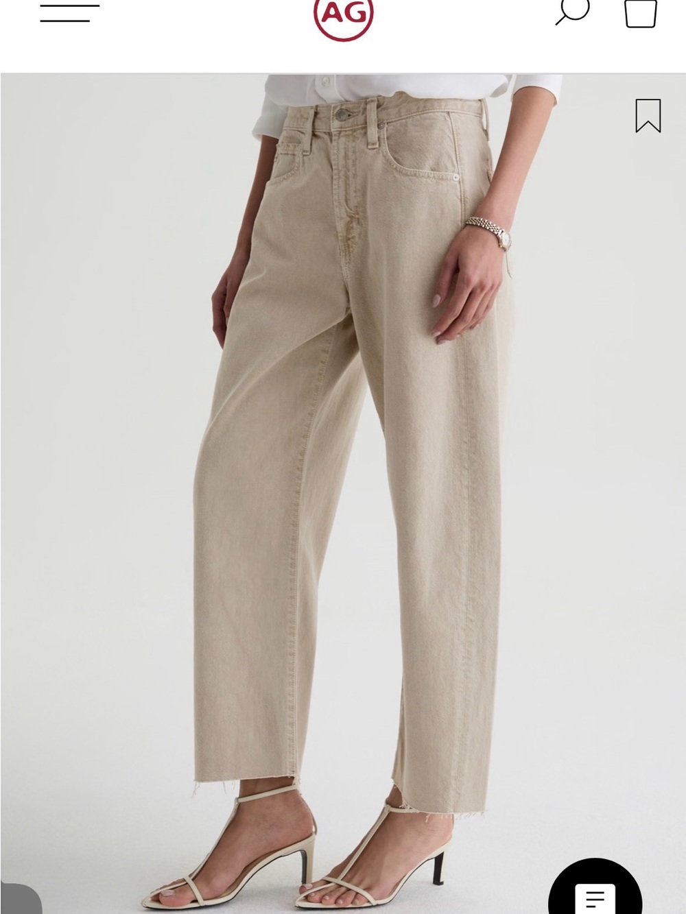 AG Hattie Crop High Rise Barrel Jean - Picture 3 of 4